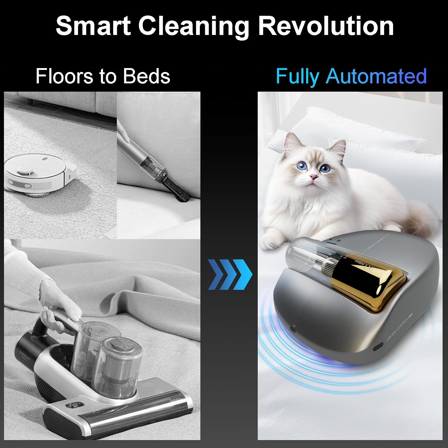 Robot X1, Aspirador de Acaros, Navegación Inteligente, Limpieza Automática de Cama, Manos Libres, Detección de Bordes, Cuatro Modos de Limpieza, 55dB Silencioso, Succión de 14AW