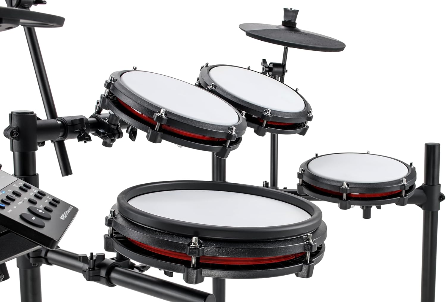 Alesis Nitro Max Kit Batería Electrónica con Parches Silenciosos de Malla, Caja de Doble Zona de 10", Bluetooth, 440+ Sonidos Auténticos, Lecciones Drumeo, USB MIDI, Pedal de Bombo