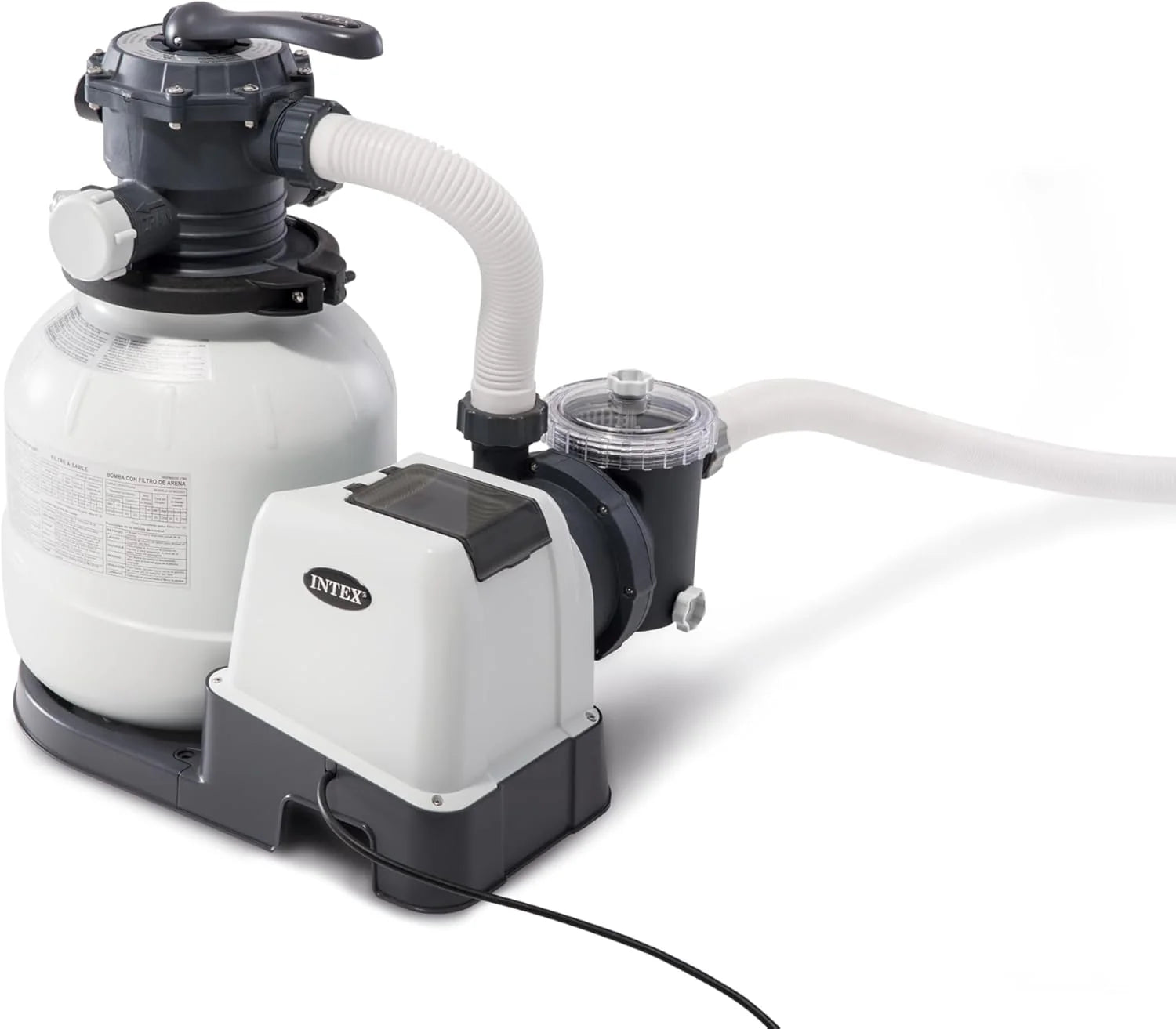 Intex 55228 – Krystal Clear Sand Treatment Plant 12,000 L/H, Pool Sand Purifier, Pool Filter, Pool Pump/For Detachable Pools up to 66,000 L., 6 Functions and Locking System