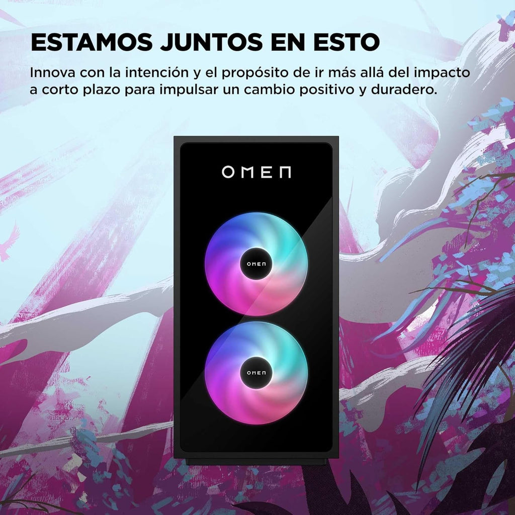 HP Ordenador sobremesa Gaming OMEN 35L GT16-0067ns (Procesador AMD Ryzen 7 8700F, 32GB RAM DDR5, 1TB SSD PCIe Gen4, NVIDIA GeForce RTX 5070 12GB, FreeDOS) - Negro