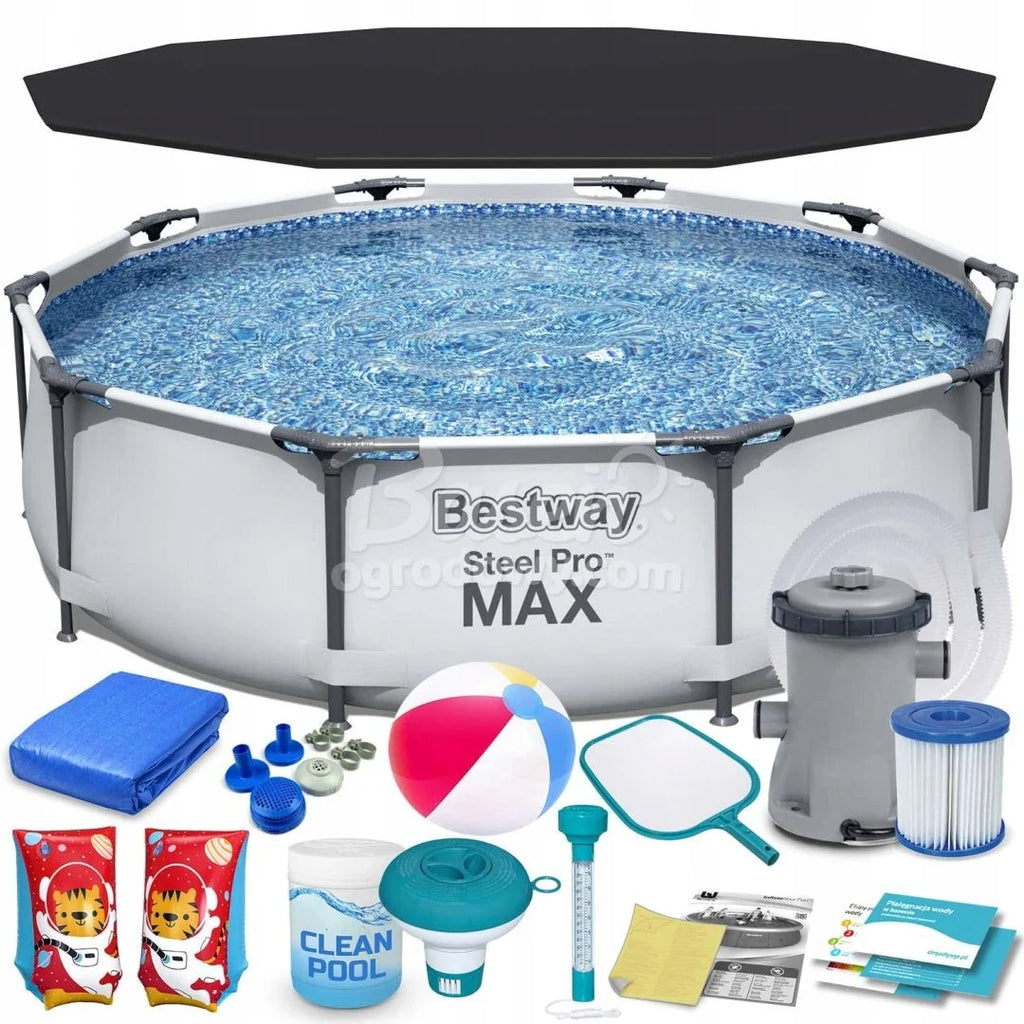 BASEN OGRODOWY STELAŻOWY Z POMPĄ 305 X 76 CM FULL ZESTAW 18W1 BESTWAY