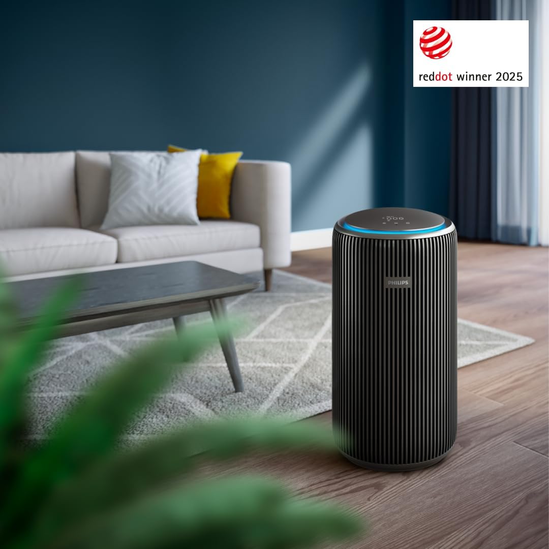 Purificador de aire Serie 4200, HEPA NanoProtect + doble filtro de carbón activo, CADR 600m³/h para 156m², ultra silencioso, inteligente y de bajo consumo (AC4221/11)