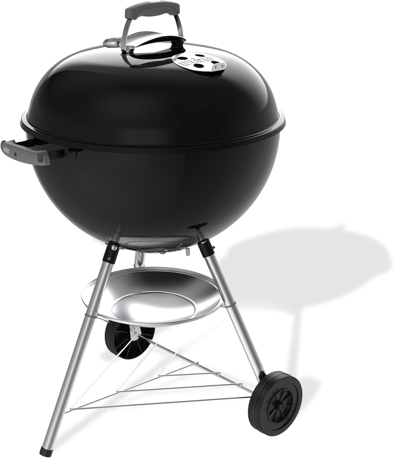 Weber Grill Węglowy Weber Original Kettle Premium, Pokryty Emalią Porcelanową, Powierzchnia Grillowania 57cm, System Czyszczenia One-Touch, Termometr w Pokrywie, Stojak Trójnożny, Kółka, Czarny