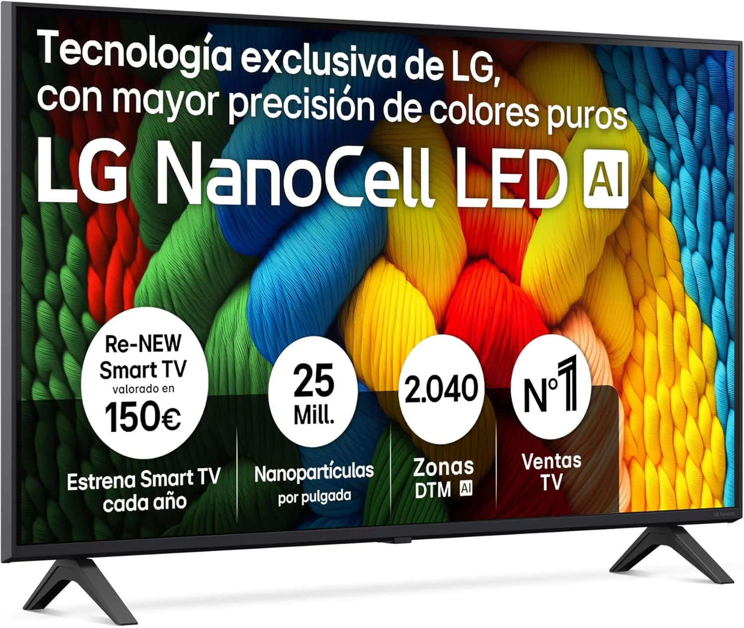 LG 65UA73006LA - TV 65", UHD 4K, WebOS 25, Ultimate IA, HDR10 Pro, Super Upscaling, Dolby Digital Plus, Google Assistant, Black