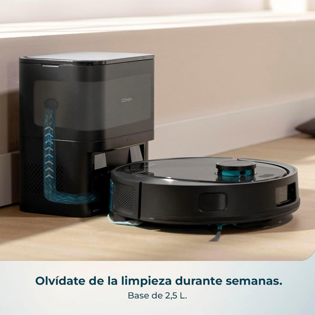 Cecotec Robot Aspirador y Friegasuelos con Base de Autovaciado e IA Conga Y80 X-Treme. Navegación Láser e Inteligencia Artificial, 13000Pa, Base de 2.5L, Autonomía hasta 220m², Control App 3.0