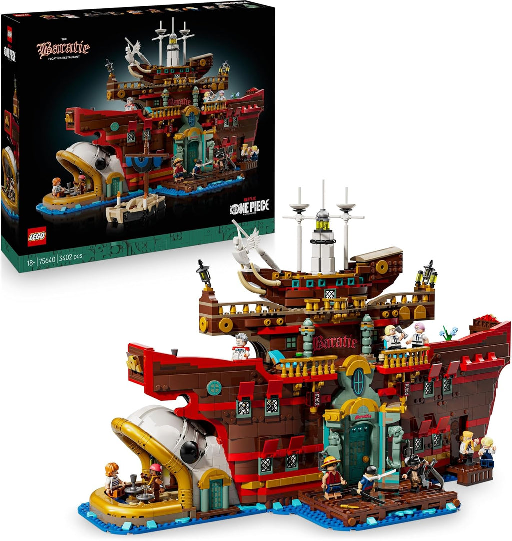 One Piece Restaurante Flotante Baratie - Maqueta de Barco para Adultos - Decoración Anime con Interior Detallado y 10 Minifiguras Inc. Luffy, Nami y Sanji - Regalo para Fans 75640