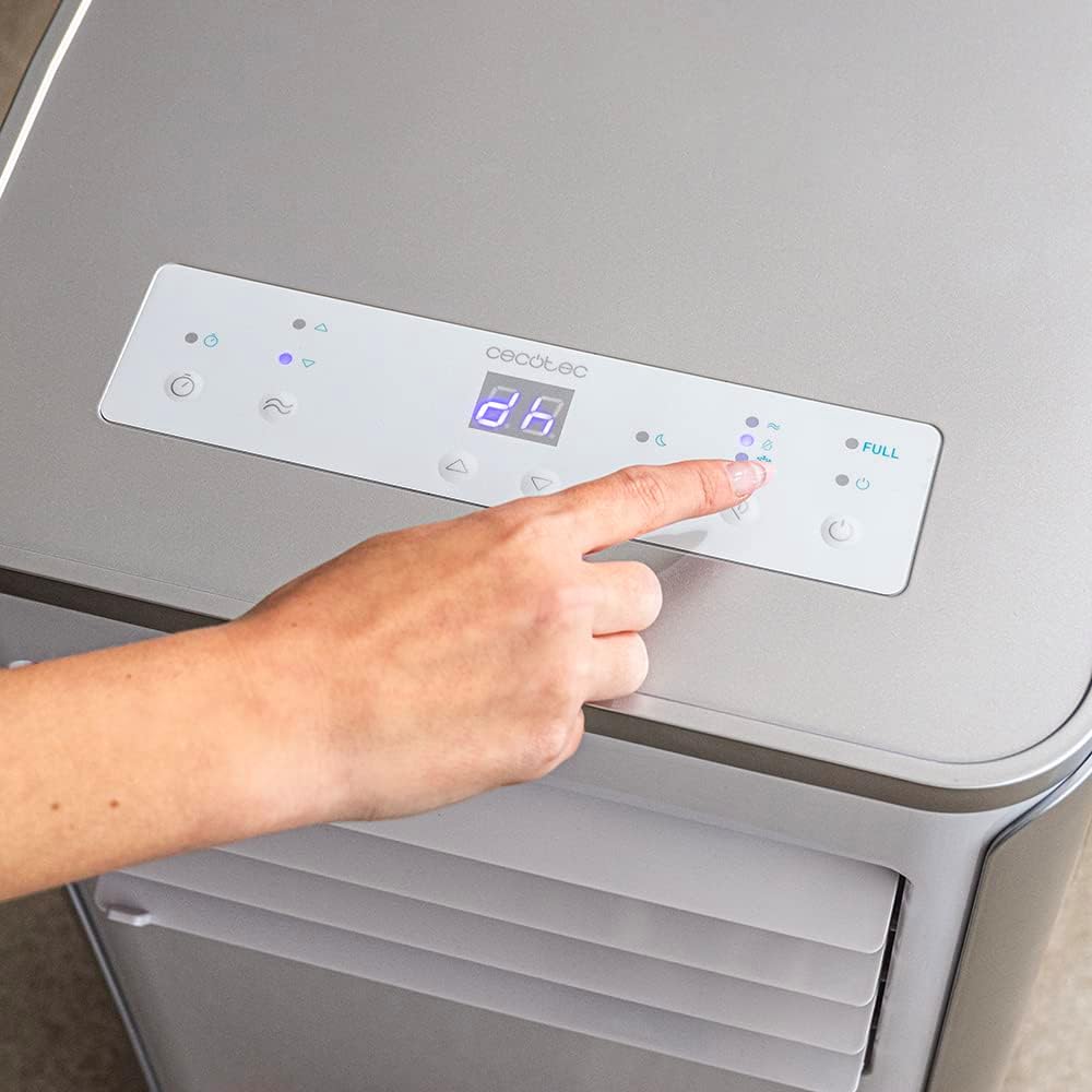 Cecotec Aire Acondicionado Portátil con Mando a Distancia ForceClima 9100. 9000 BTU, Bajo Consumo, Pantalla LED, 4 Modos, 2 Velocidades, Cobertura 20-25m2