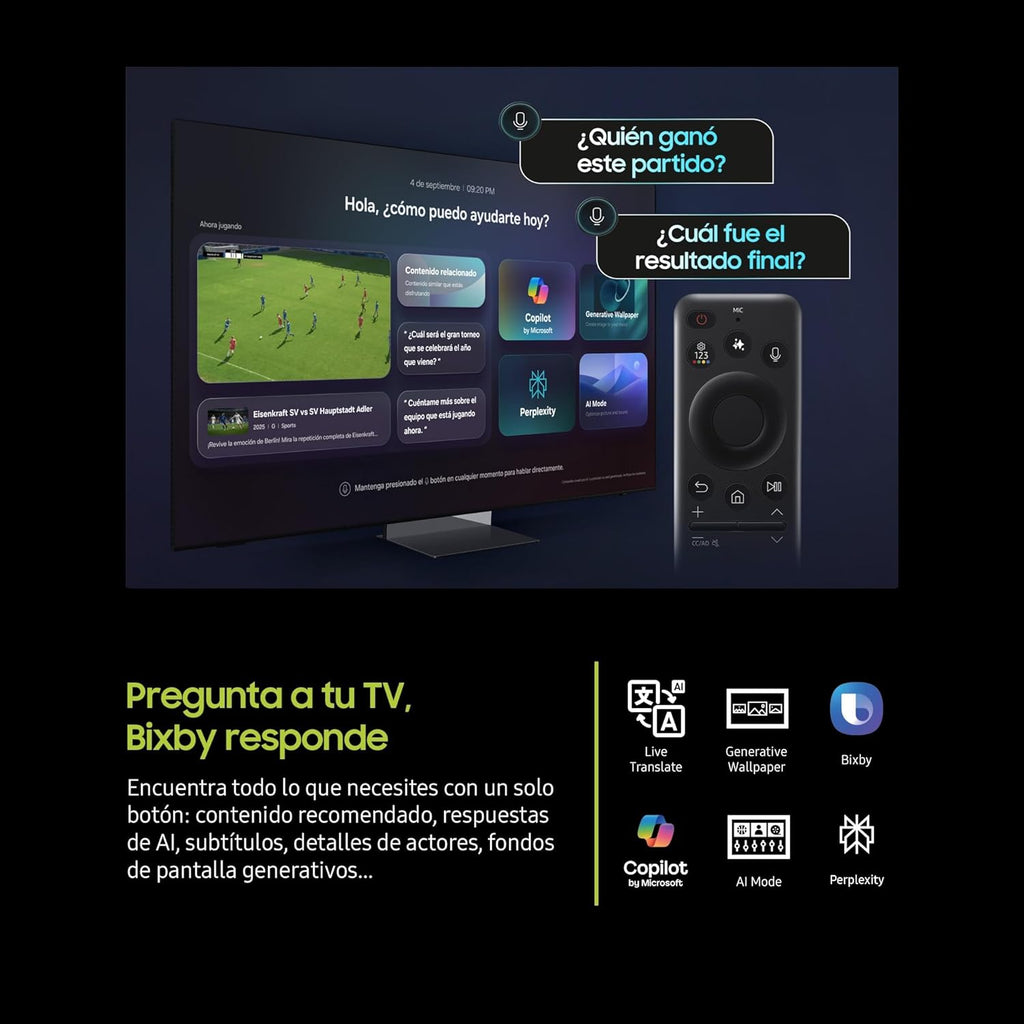 TV 43 Pulgadas QLED Q8F 4K Smart TV con Vision AI, 100% Volumen de Color con Quantum Dot, el auténtico Quantum Dot y Motion Xcelerator