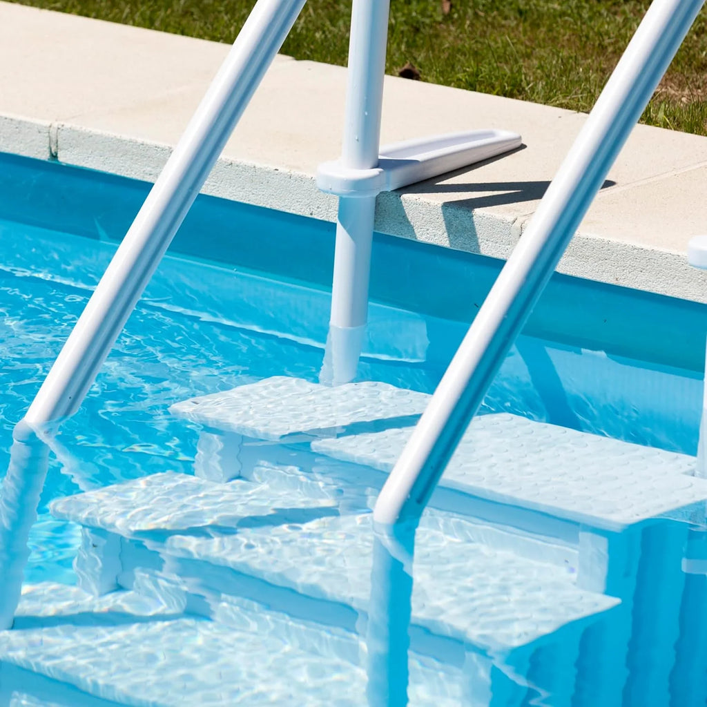 Gre EPE30 – Non-Slip Pool Ladder, Safety Ladder for 4 Steps, Synthetic, White, 80 x 92 x 206 cm