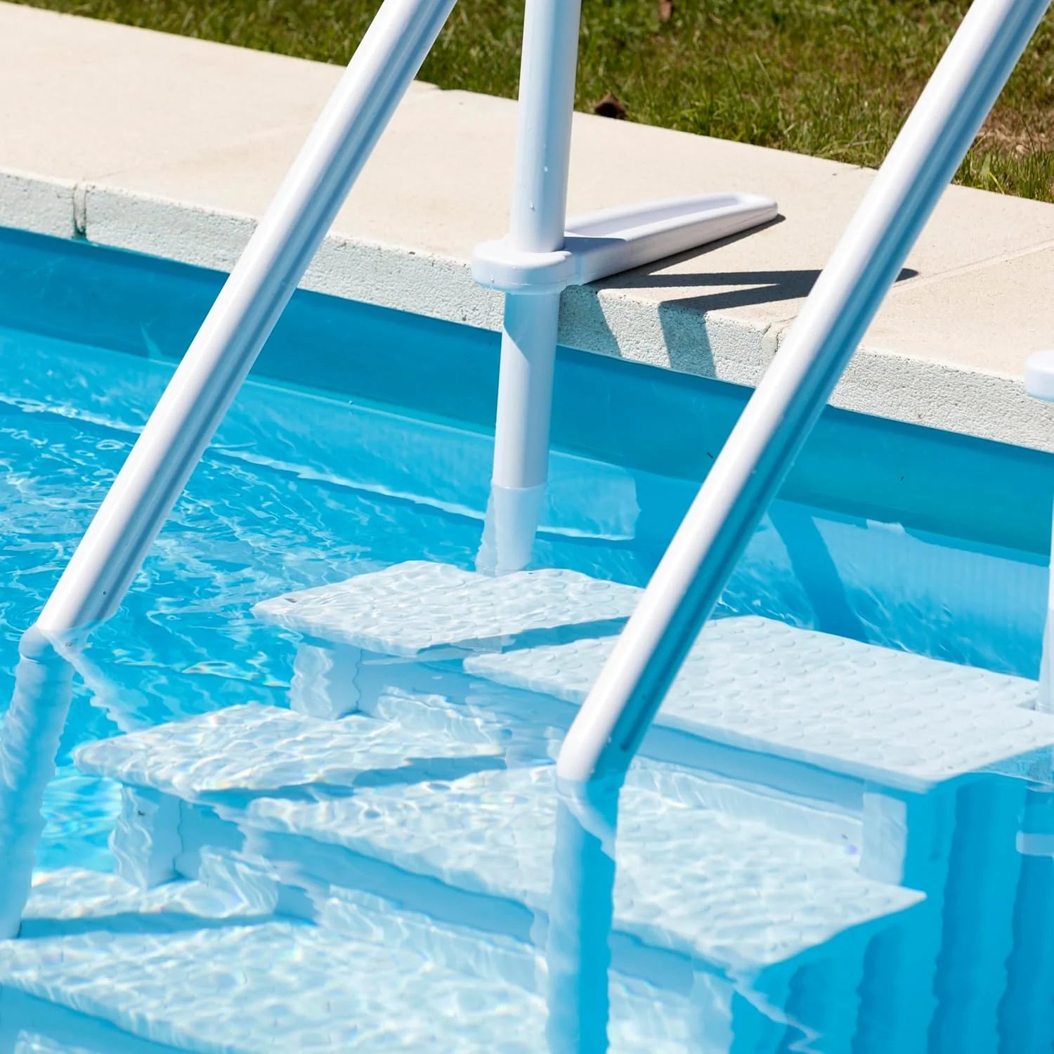 Gre EPE30 – Non-Slip Pool Ladder, Safety Ladder for 4 Steps, Synthetic, White, 80 x 92 x 206 cm