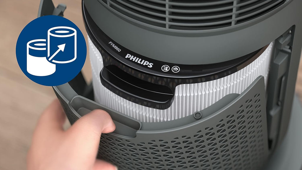 Philips 2-w-1 oczyszczacz i nawilżacz powietrza z serii 3000, 131 m², filtr NanoProtect HEPA i filtr z aktywnym węglem usuwa 99,97% wszystkich, niewidocznych cząstek, Kolor Biały (AC3737/10)