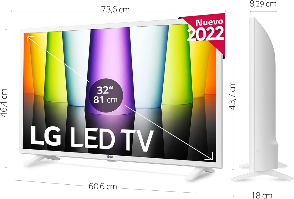 Televisor 32LQ63806LC - Smart TV webOS22 32 Pulgadas (81 cm) FHD, Procesador de Gran Potencia a5 Gen 5, Compatible con formatos HDR 10, HLG, HGiG