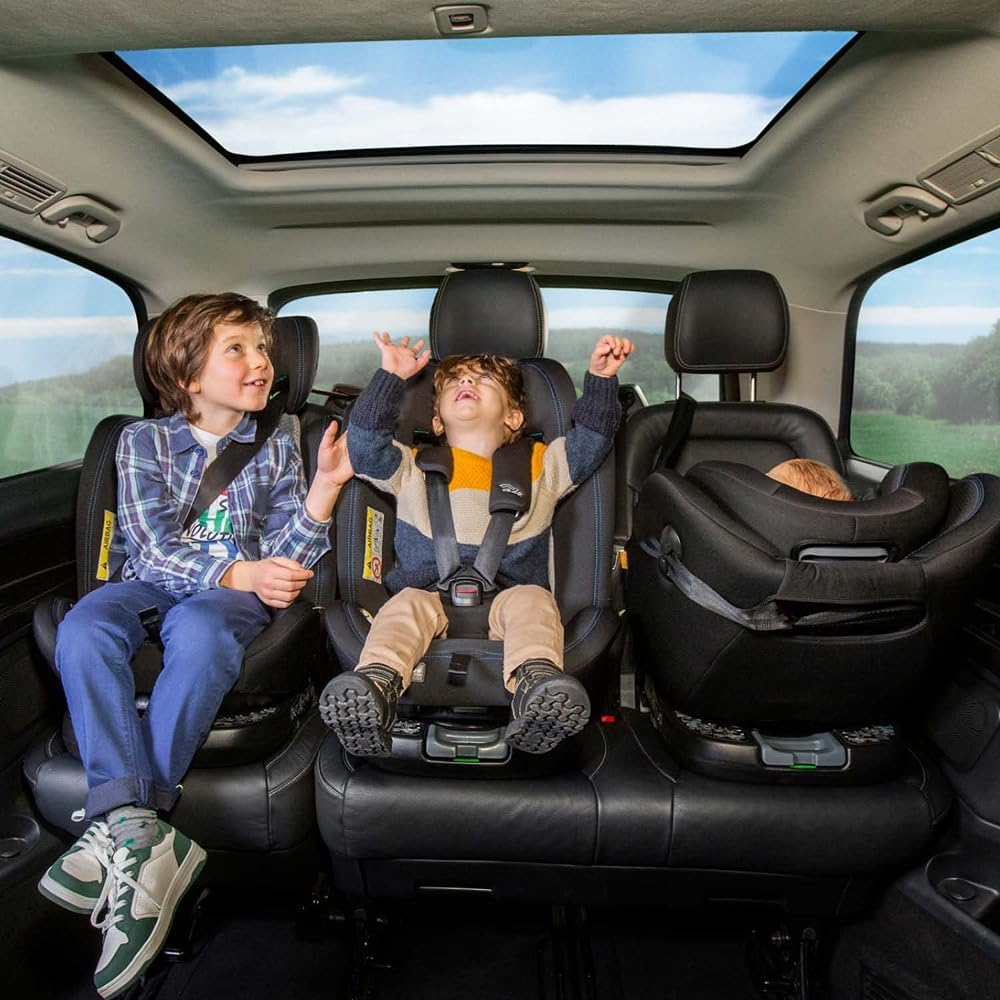 Chicco Unico EVO I'Size Classic, Silla de Coche ISOFIX para Bebés y Niños de 40 a 150 cm, Grupo 0123 Desde Recién Nacido hasta 12 Años, Giratoria 360º, Reductor, Ajustable y Protección Lateral, Negra