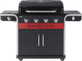 Char-Broil Barbacoa de Gas Gas2Coal 2.0 440 - Barbacoa híbrida de 4 quemadores con 2 bandejas para carbón patentadas, 2 grandes puertas - Ideal para cocinar al aire libre, jardín y patio