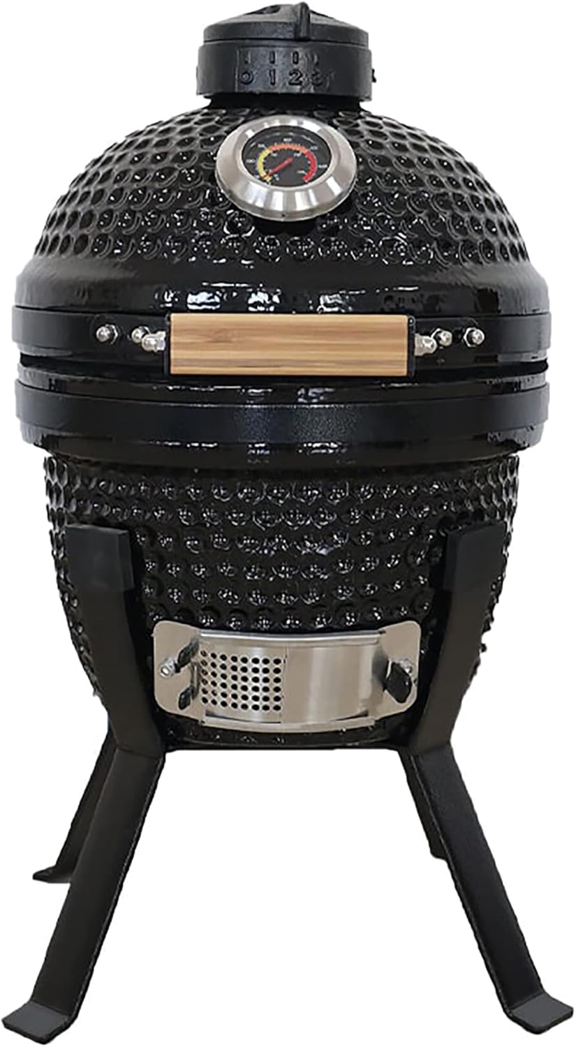 Kamado BONO BBQ Grande - ceramiczny grill Kamado z 6 dodatkami - grill BBQ Ø 59 cm z akcesoriami - czerwony Grill-wędzarnia na patio, balkon lub do ogrodu
