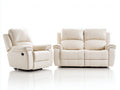 Conjunto de sofás reclinables cuero sintético con función relax 168x95x102 cm - beige - diseño moderno para salón