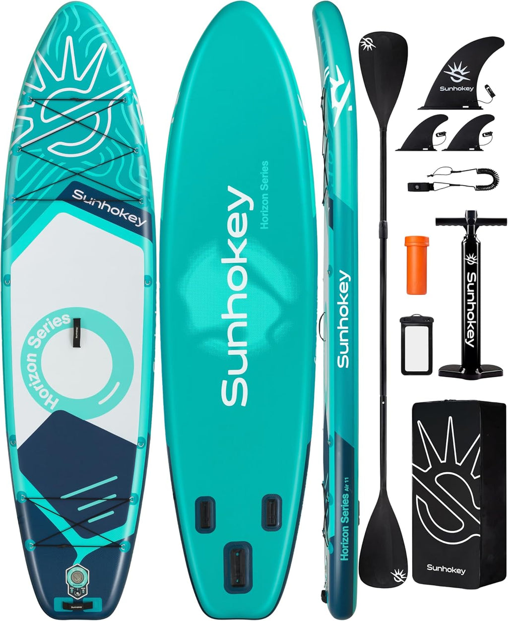 Tabla de Paddle Surf Hinchable 335cm con Accesorios Incluidos de Primera Calidad, Remo Ajustable, Bomba de Mano, Mochila de Transporte. 335 x 86 x 15 cm, Soporta hasta 181Kg