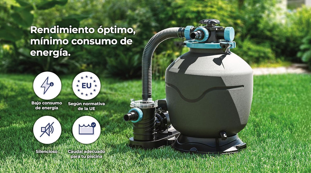 Gre KIT240GF Piscina de Acero Elevada, Redonda con Aspecto Acero Grafito, Piscinas Desmontables para Jardín, 240 x 120 cm, Kea