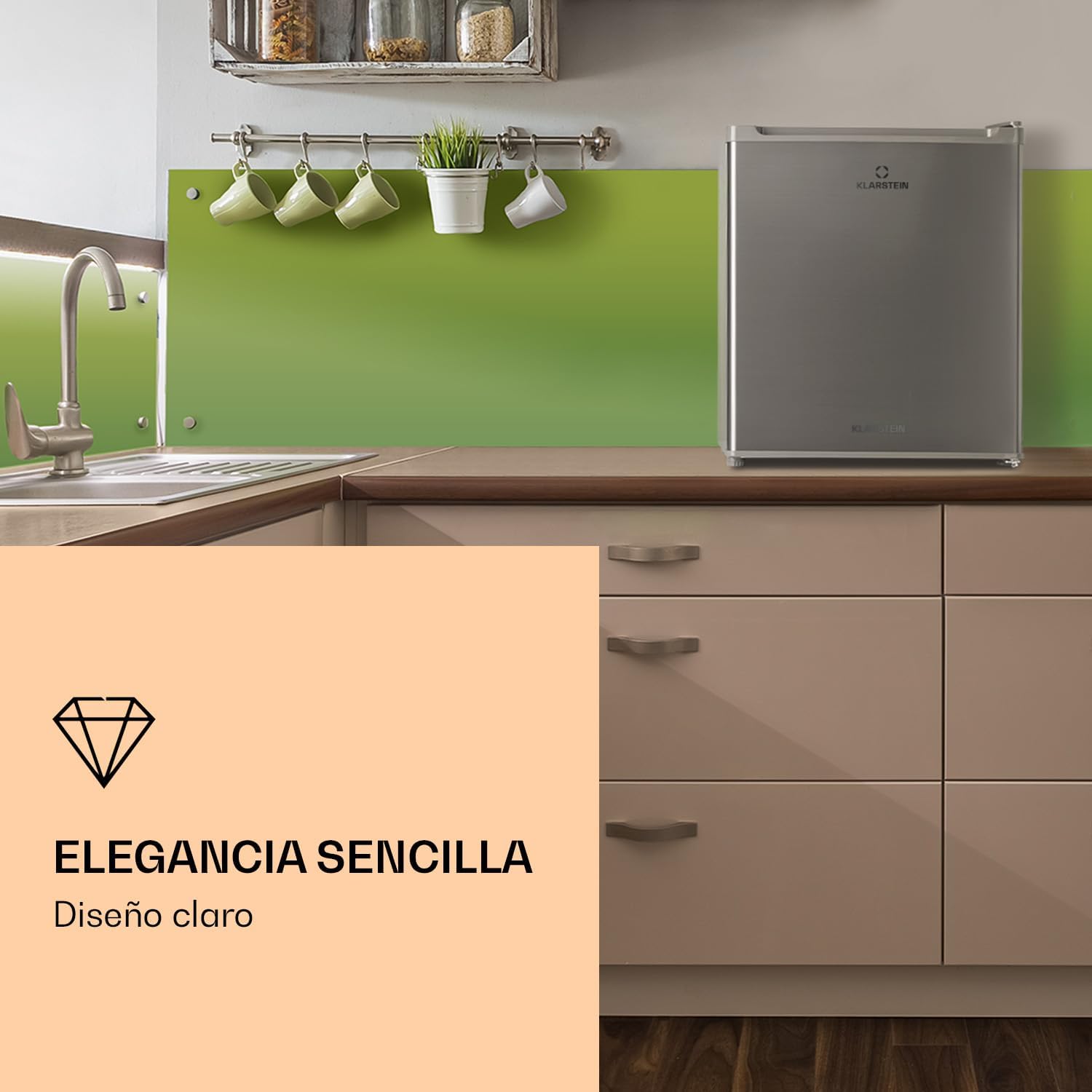 Klarstein Congelador Pequeño Vertical, Mini Congelador Portatil Silencioso para Casa y Oficina, Capacidad 33 l. con Estante, Eficiencia Energética, Estante, Dep. Hielos y Rascador