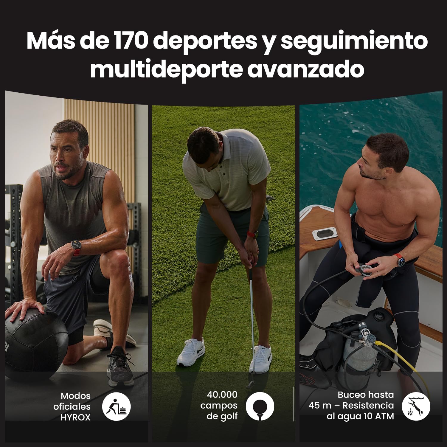 Amazfit Balance 2 Reloj Inteligente Hombre 47mm, Pantalla AMOLED 1,5" Cristal de Zafiro, smartwatch con NFC, GPS, batería de 21 días, 170+ Modos Deportivos, Hyrox, Golf, para Android y iPhone