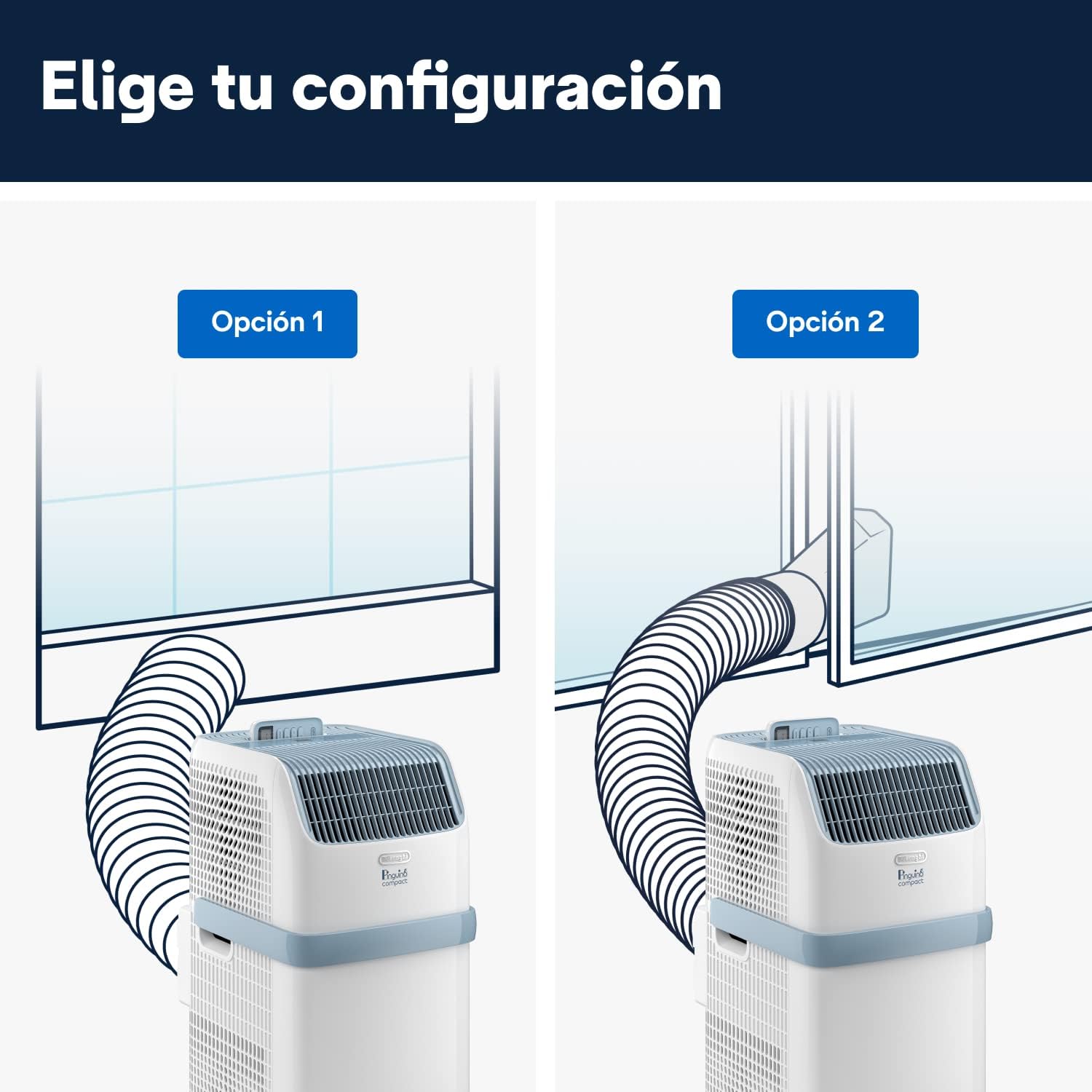 Pinguino Compact PAC ES72 YOUNG Aire Acondicionado Portátil 8.300 BTU/h, 2,1 kW, hasta 60m³, Función Deshumidificador y Ventilación, Temporizador 24 Horas
