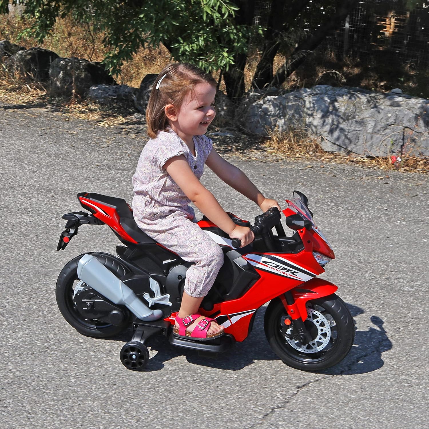 TURBO CHALLENGE - Honda CBR1000RR - Portador Eléctrico - 119175 - Moto - Rojo - Listo para Rodar - Máximo 30Kg - Plástico - Baterías Recargables - A Partir de 3 años