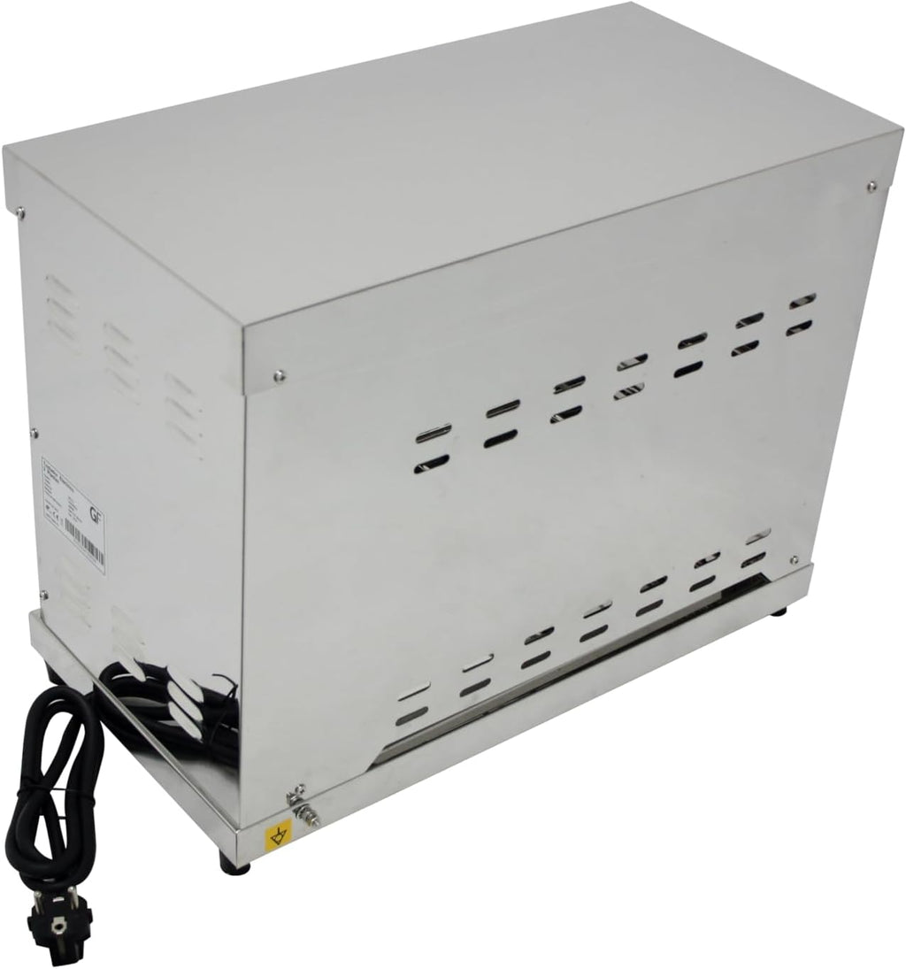Tostador Eléctrico Industrial de Cuarzo 2 Plantas, 3000W, Acero Inoxidable, Parrilla y Bandeja Recogemigas Extraíbles, Uso Profesional Hostelería