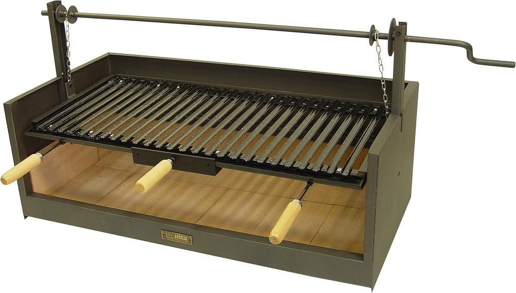 IMEX EL ZORRO Barbacoa con Ladrillo Refractario y Parrilla Esmaltada, 90 x 45 x 102 cm