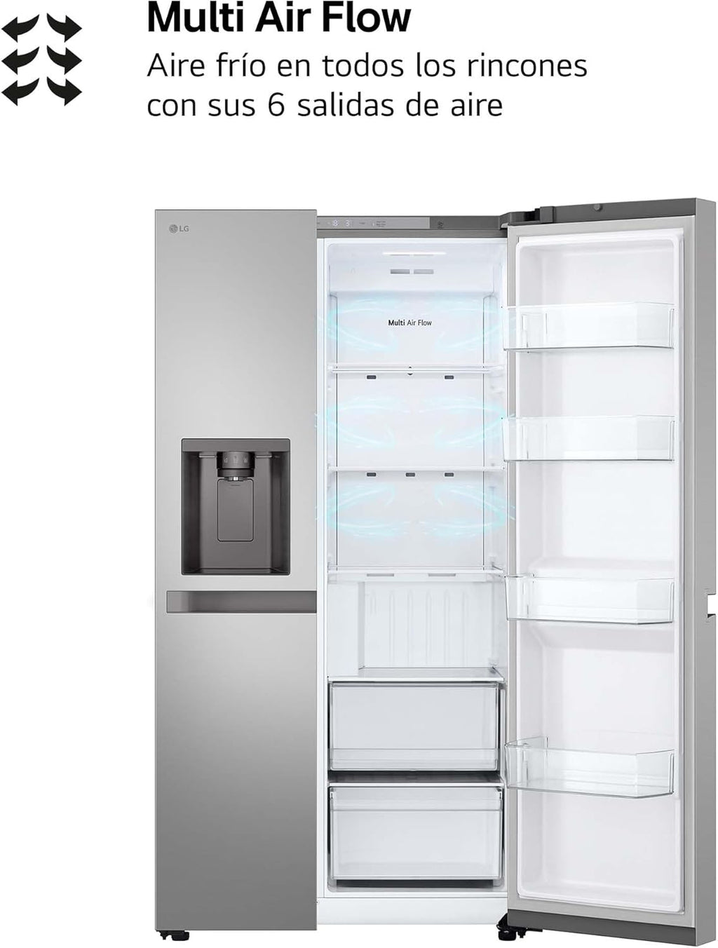 GSLC40PYPE - Frigorífico Side by Side, Serie 400, Clasificación E, 641 L, Inox Anihuellas