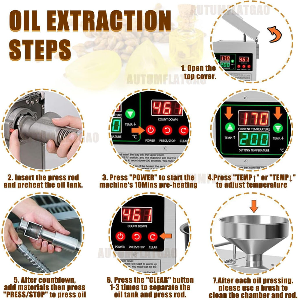 Prensa Aceite Oliva Automática De 820W, Maquina Cortar Aceitunas En Frío Y Caliente para El Hogar, Extractor De Aceite Eléctrico para Aceitunas, Cacahuetes, Sésamo, Soja Y Nueces