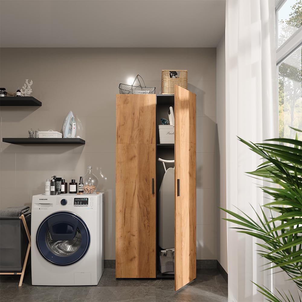 Vicco Armario Universal Ingo, Antracita/Roble Dorado, 80 x 183.8 cm