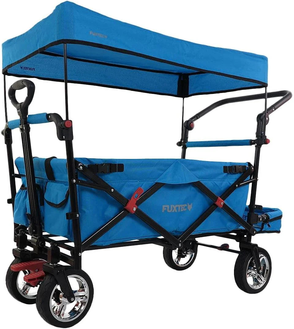 FUXTEC Bollerwagen CT800, Folding Cart, Fux Family Collection – Garden Cart for Children, Transport, by City, Country, Beach or Mountain – Pull or Push – Load Capacity 75 kg
