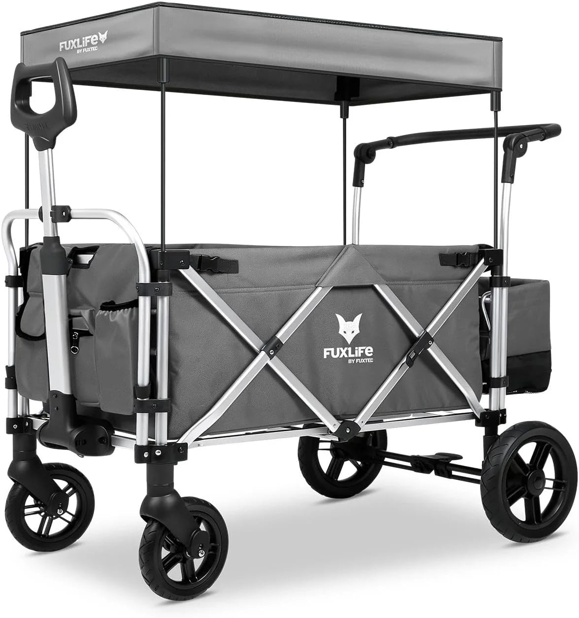 FUXTEC FX-CTL900 Premium Grey, Original Folding Trolley for Children, Ideal Garden, Beach or City, Push or Pull, Load up to 75 kg.