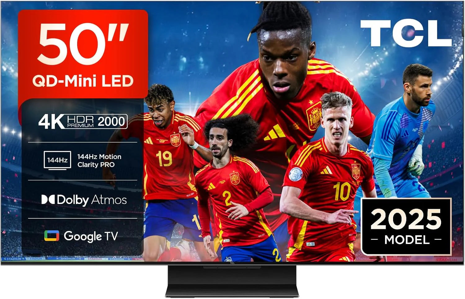 TCL 98Q6C TV 98 Inch QD-Mini LED 4K Smart TV, 1000 nits, 144Hz Motion Clarity Pro, Onkyo 2.1, Game Master, FreeSync, Google TV, Dolby Vision IQ and Atmos