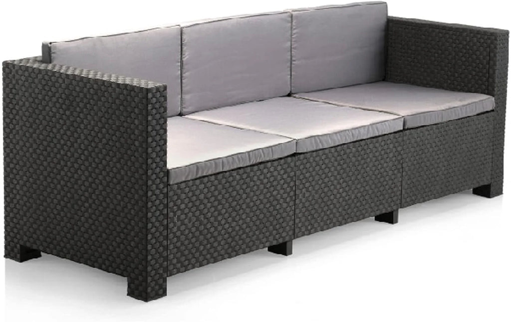 SP Berner - Shaf - Manhattan | Outdoor Living Room Furniture Set - 5 Seater Outdoor Garden Furniture Set | Made in Spain with Recycled Materials - Graphite Colour