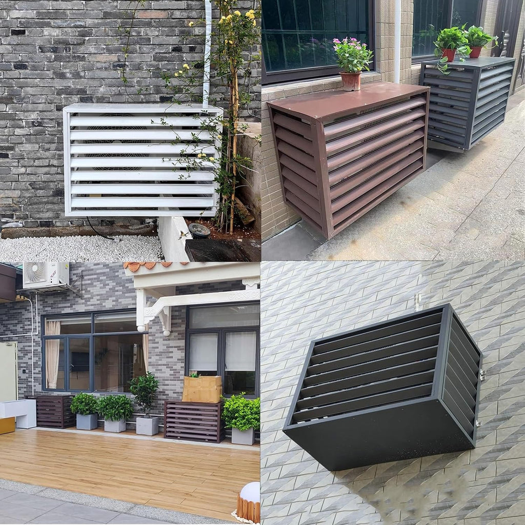 Cubierta De Aire Acondicionado Exterior,Cubre Aire Acondicionado Aluminio,Paneles De Valla De Privacidad Al Aire Libre,Rejillas Protectoras Para Bombas De Calor,Protección Contra La Lluvia Y El Sol (