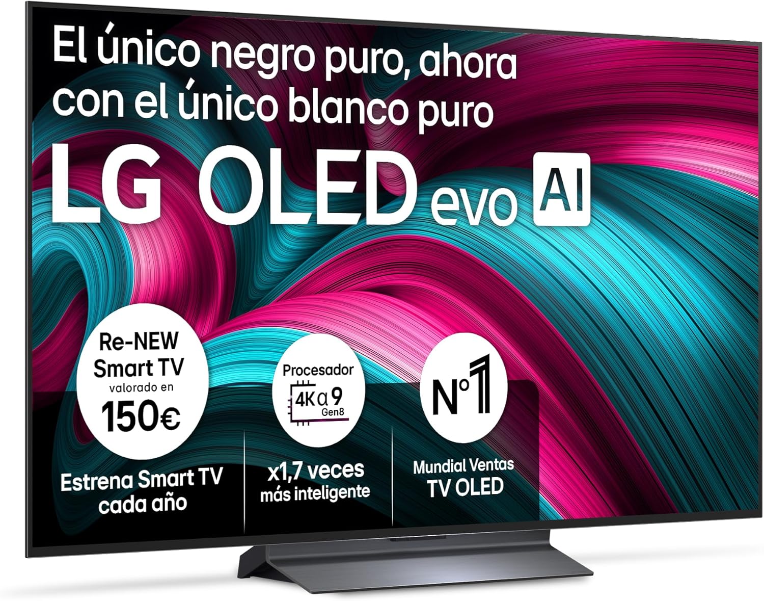 OLED48C54LA - TV 48", OLED EVO 4K, Smart TV AI C5, WebOS 25, Super Upscaling, Dolby Vision y Dolby Atmos, AMD FreeSync, Alexa/Google Assistant, Negro