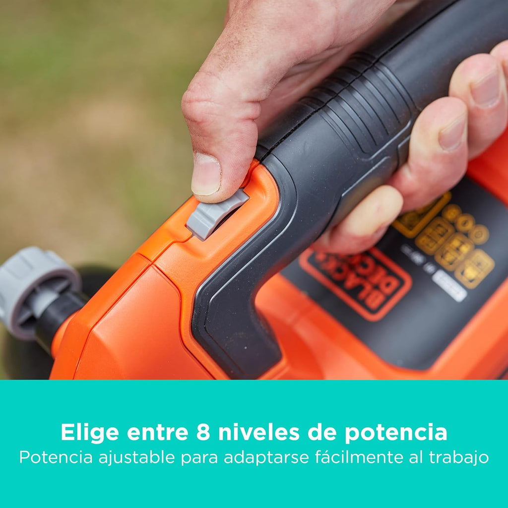 BLACK+DECKER Sopladora, aspiradora y trituradora de Hojas sin Cable de 36v, con Bolsa de recolección de 45L y batería de Litio de 2.5Ah, BCBLV3625L1-QW