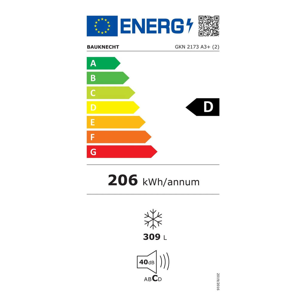 2026 Congelador vertical Bauknecht GKN 2173 A3+ – 309 litros, independiente, clase energética A+++, blanco