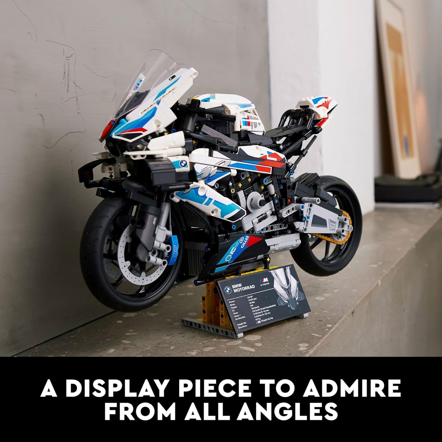 Technic BMW M 1000 RR 42130 Model Building Kit; Build a Stylish Motorcycle Display Model with This Rewarding Building Set for Adults; A for Motorcycle Fans (1,925 Pieces)