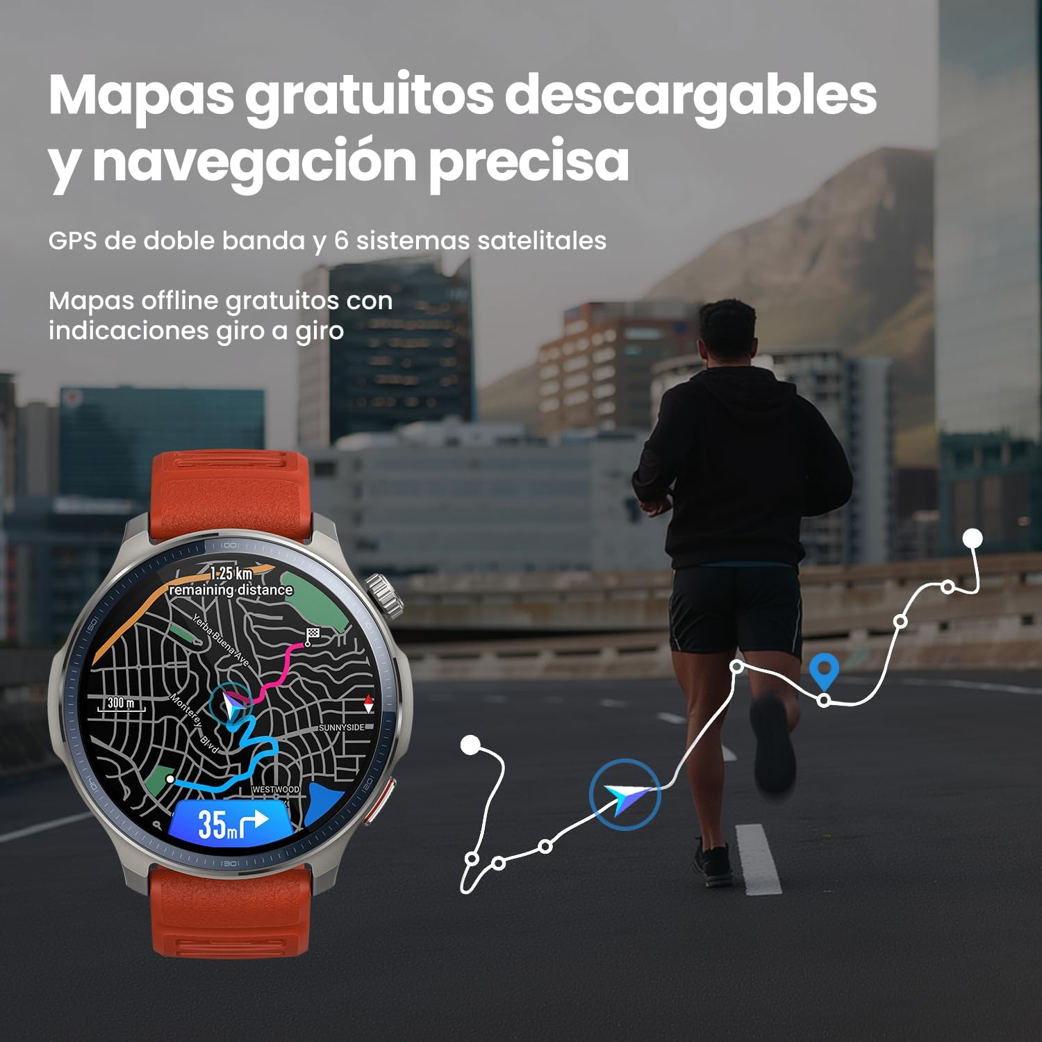 Amazfit Balance 2 Reloj Inteligente Hombre 47mm, Pantalla AMOLED 1,5" Cristal de Zafiro, smartwatch con NFC, GPS, batería de 21 días, 170+ Modos Deportivos, Hyrox, Golf, para Android y iPhone
