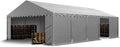 TOOLPORT Carpa almacén 5x10 m PVC 750 N Impermeable Gris Carpa de Almacenamiento con Base Reforzada