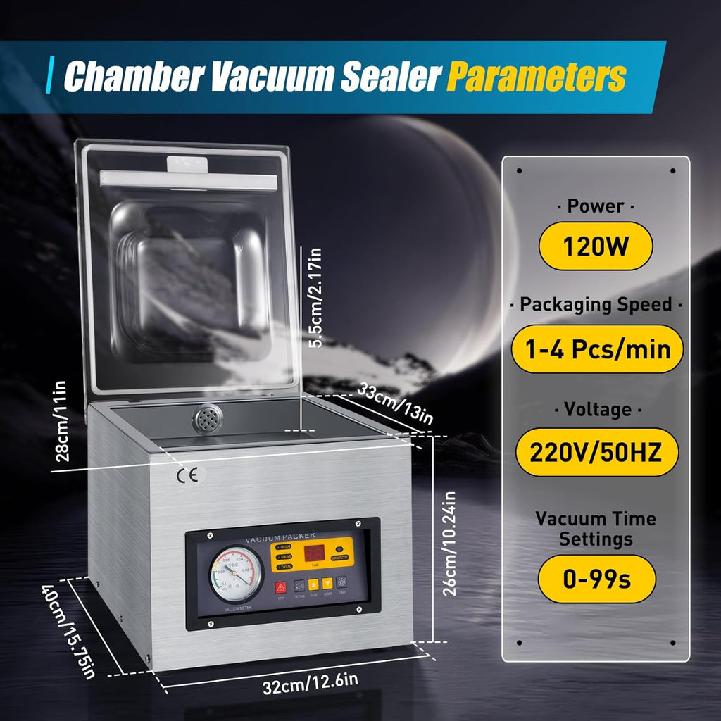DZ-260S - Envasadora al vacío profesional de 5 litros para líquidos, máquina de vacío para sellado al vacío para sellado de alimentos, ideal para restaurantes