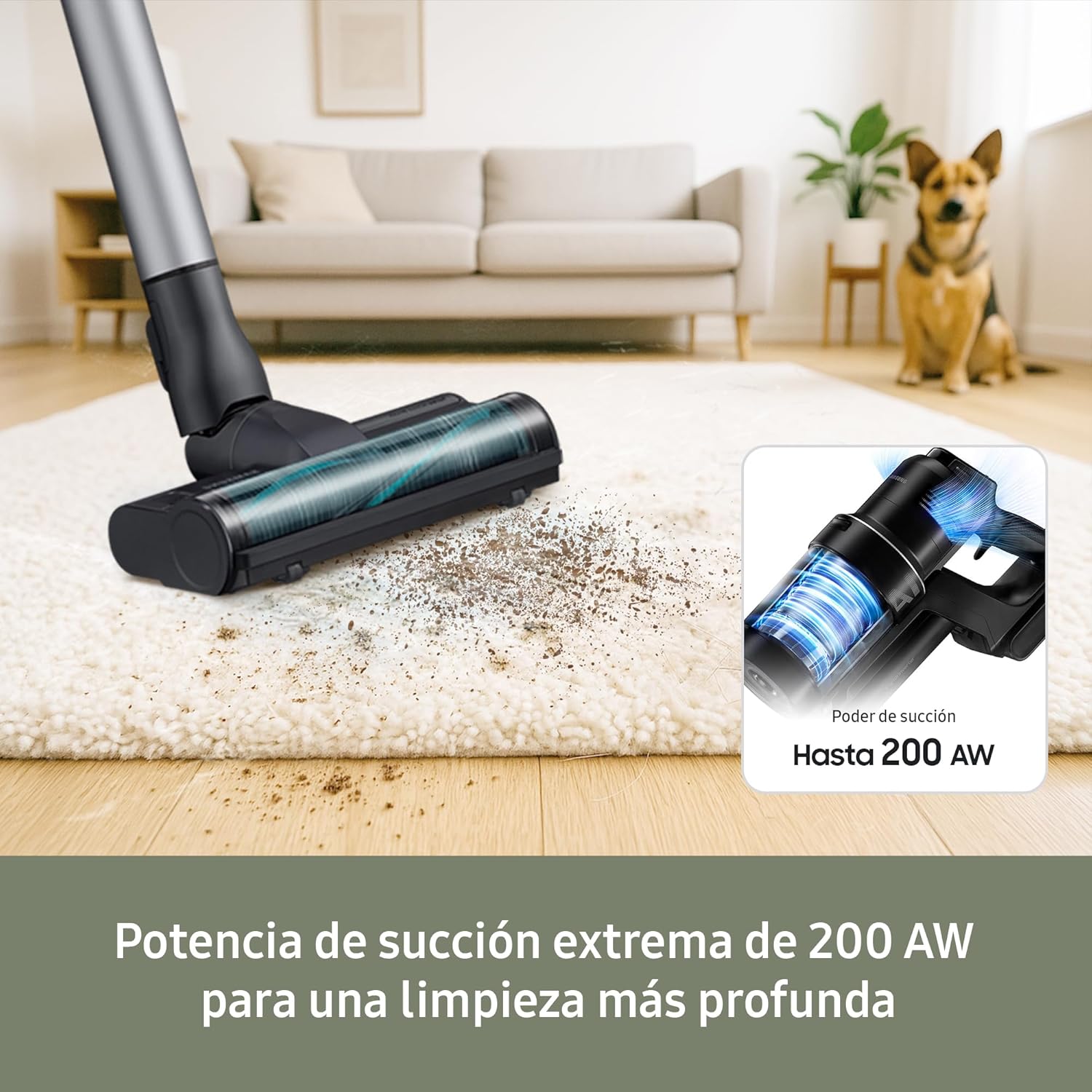 Aspiradora sin Cable Jet 75E Pet 200AW con Cepillo para Mascotas VS20B75AGR5/WA