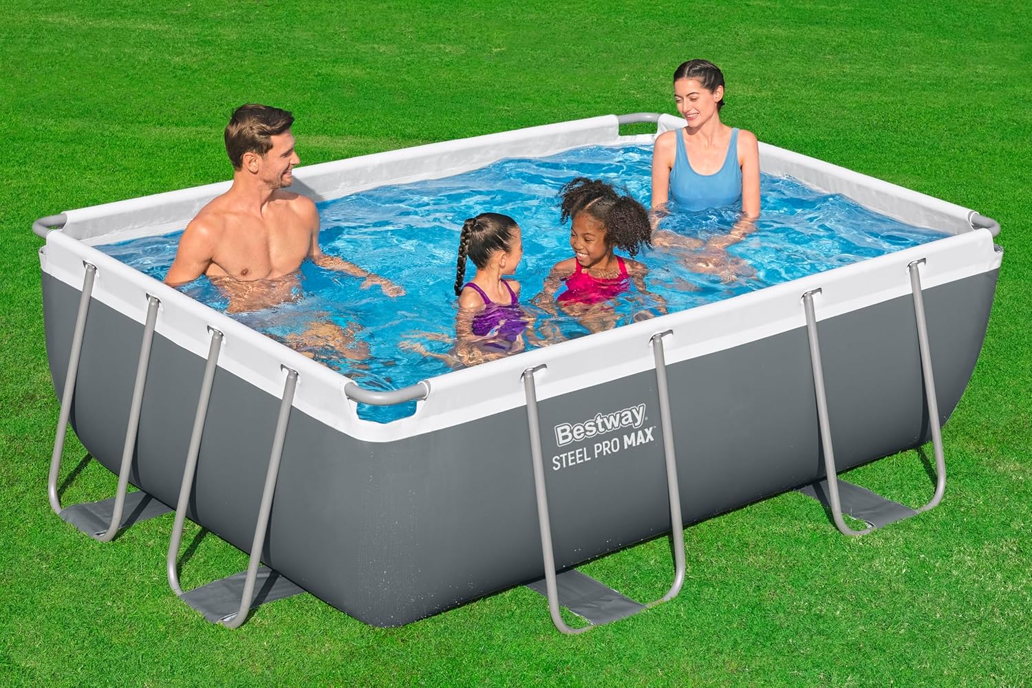 Bestway Juego de Piscina Rectangular de 9'3" x 6'5" x 33"/2.82 m x 1.96 m x 84 cm