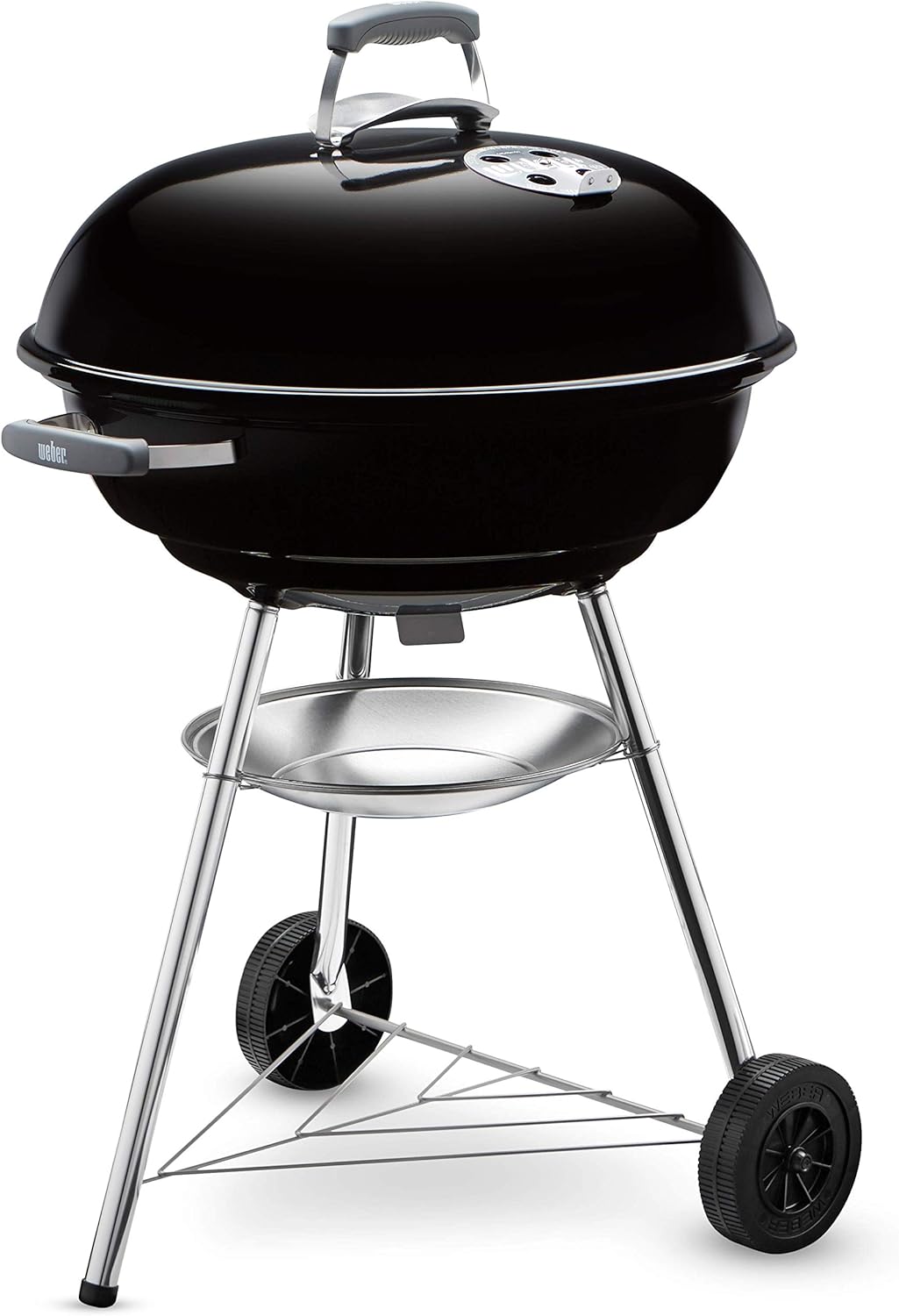Weber Grill Węglowy Weber Original Kettle Premium, Pokryty Emalią Porcelanową, Powierzchnia Grillowania 57cm, System Czyszczenia One-Touch, Termometr w Pokrywie, Stojak Trójnożny, Kółka, Czarny