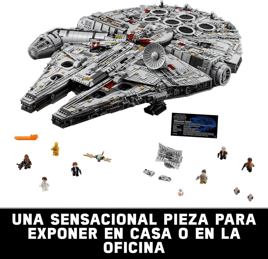 Star Wars Millennium Falcon, Maqueta de Construcción para Adultos de la Nave Estelar de Han Solo con Mini Figuras Chewbacca, Leia y C-3PO, Regalo Coleccionable para Hombres, Mujeres y Fans 75192