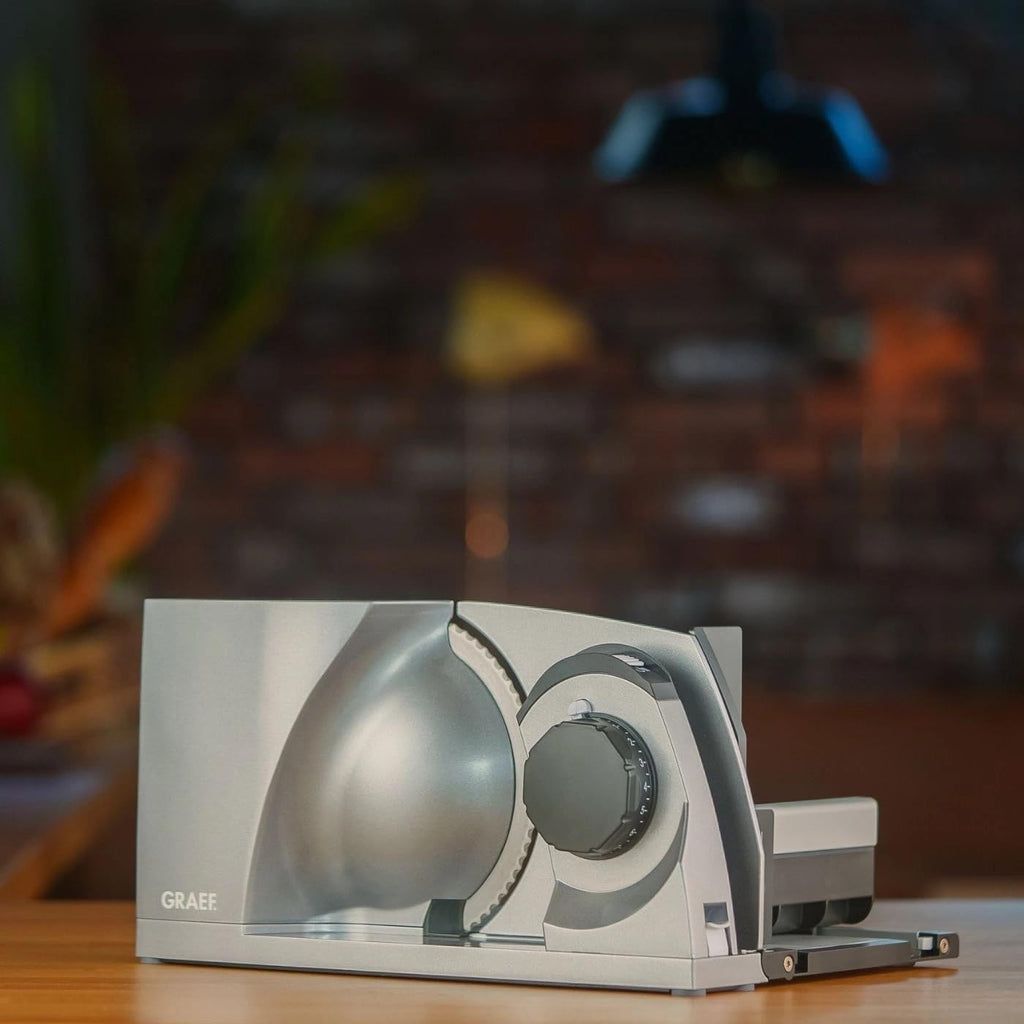 GRAEF MYtiny MT1000 - Cortadora plegable, 170 W, cuchilla Ø170 mm, metálica, corte 0-15 mm, pan, compacta, Made in Germany, plata