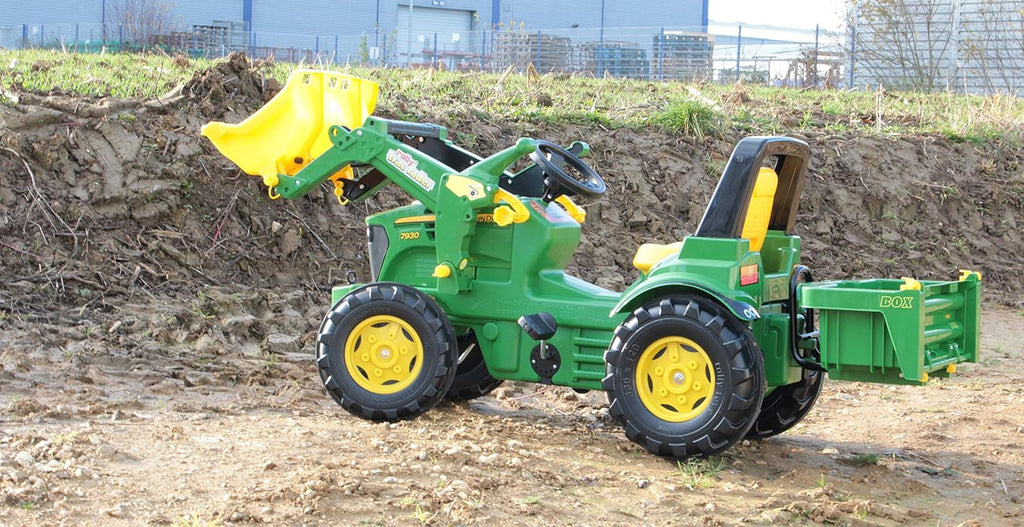 Rolly Toys 710379 John Deere 7930 - Tractor a Pedal, 3-8 años con Carga Frontal, Compartimento de Transporte