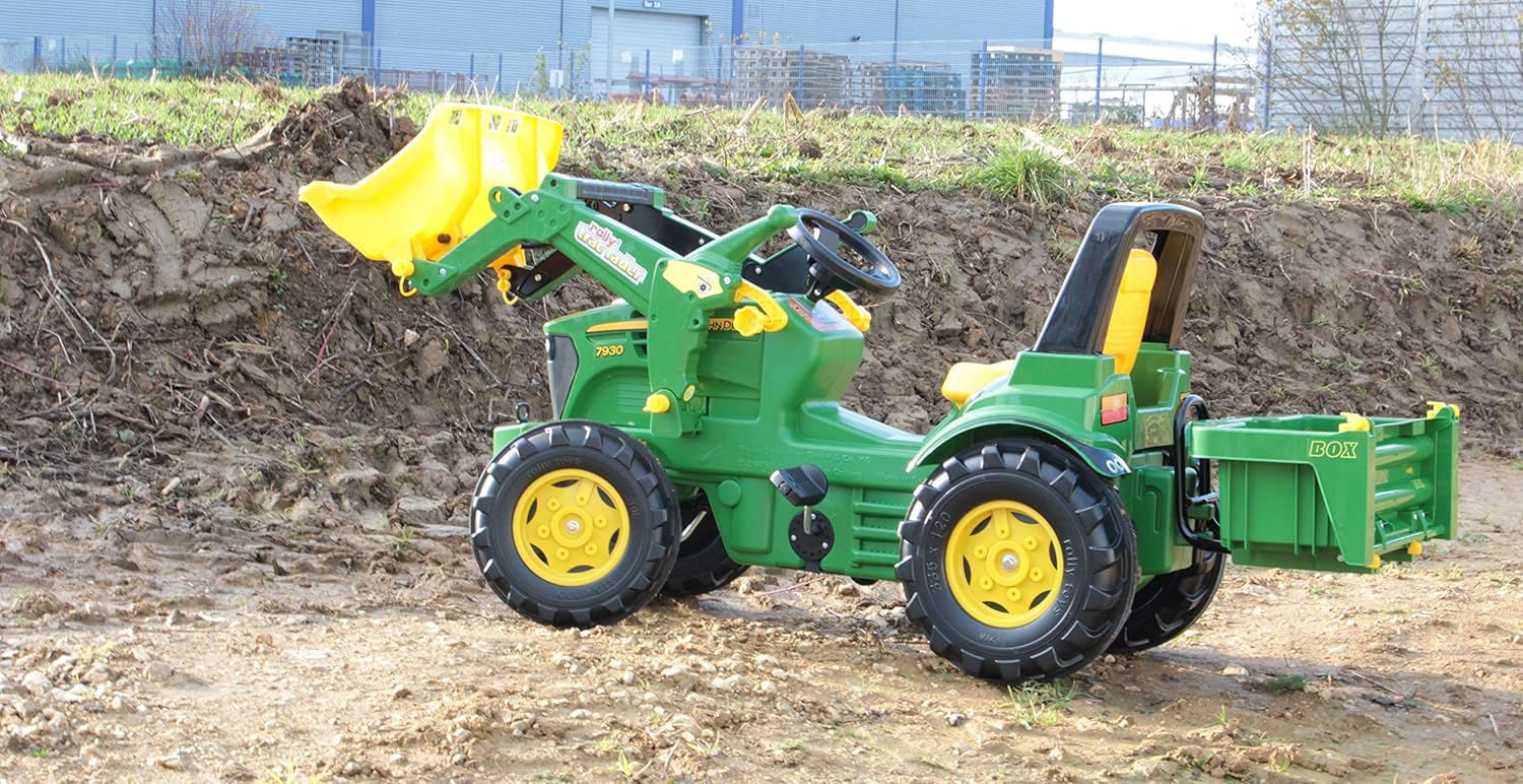 Rolly Toys 710379 John Deere 7930 - Tractor a Pedal, 3-8 años con Carga Frontal, Compartimento de Transporte
